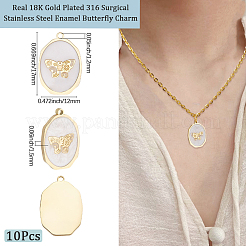 10Pcs Ion Plating(IP) 316 Surgical Stainless Steel Pendants&nbsp;STAS-BBC0008-01