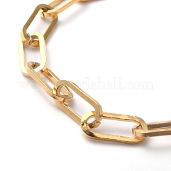 Ion Plating(IP) 304 Stainless Steel Paperclip Chain Bracelets&nbsp;BJEW-O186-03G