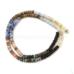 Natural African Turquoise(Jasper) & Unakite & Blue Spot Jasper & Crazy Agate & Yellow Opal & Ice Obsidian & Synthetic Shoushan Stone Beads Strands&nbsp;G-Z135-C07-2x4mm