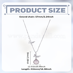 1Pc Butterfly & Teardrop Pendant Necklaces&nbsp;NJEW-LP0003-18P