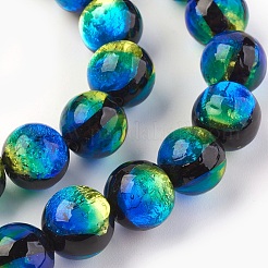 Handmade Silver Foil Glass Lampwork Beads&nbsp;LAMP-P051-M02-12mm