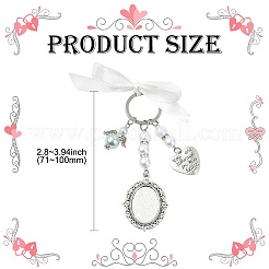 Alloy Blank Dome Photo Frame Oval & Rectangle Bridal Charm&nbsp;KEYC-CJ00008