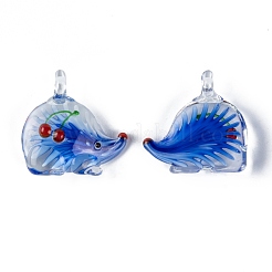 Handmade Lampwork Glass Pendants&nbsp;LAMP-R106-M4-B