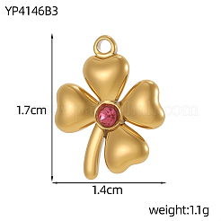 304 Stainless Steel Micro Pave Cubic Zirconia Pendants&nbsp;STAS-OY012-30G