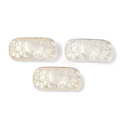 Spray Painted Transparent Glass Connector Charms&nbsp;X1-GLAA-H035-06