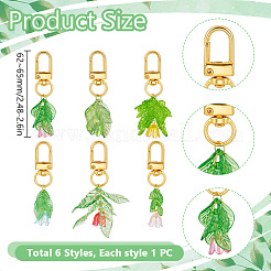 6Pcs Lily of the Valley Acrylic Pendant Decoration&nbsp;HJEW-DR00144