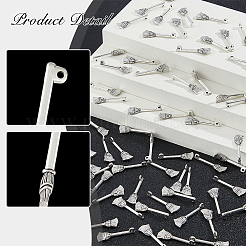 140Pcs Tibetan Style Zinc Alloy Broom Pendants&nbsp;TIBEP-FH0001-28