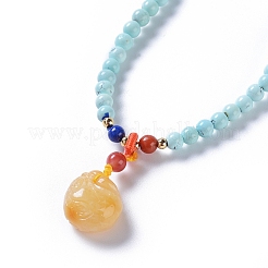 Synthetic Turquoise Beaded Necklaces&nbsp;NJEW-G332-02G