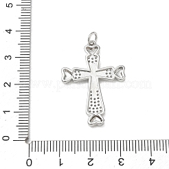 Brass Micro Pave Clear Cubic Zirconia Pendants&nbsp;CU-CBA9234-10P