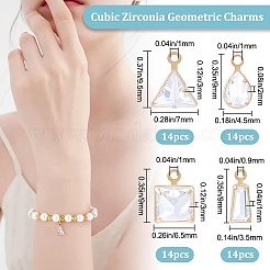 56Pcs 4 Style Brass Cubic Zirconia Charms Sets&nbsp;ZIRC-BBC0001-66