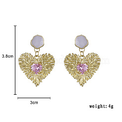 Valentine's Day Brass & Rhinestone Dangle Stud Earrings&nbsp;WG53AB5-01