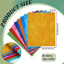 8Pcs 8 Colors Cotton Handkerchief&nbsp;DIY-BC0015-88