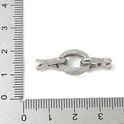 Brass Micro Pave Clear Cubic Zirconia Fold Over Clasps&nbsp;KK-M326-01P