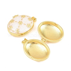 Brass Locket Pendants&nbsp;KK-D232-13G