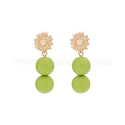 Alloy Resin Flower Stud Dangle Earrings for Women&nbsp;WG8B047-01