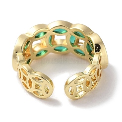 Brass Micro Pave Cubic Zirconia Cuff Rings&nbsp;RJEW-G310-20G