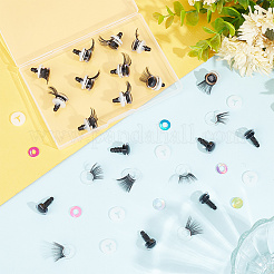 20 Sets 10 Colors Plastic Doll Eye & Eyelashes&nbsp;DIY-GO0001-04