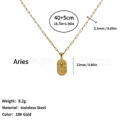 304 Stainless Steel Zodiac Constellation Pendant Paperclip Chain Necklaces&nbsp;ZP0058-3
