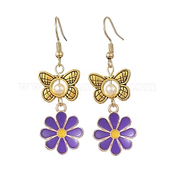 Alloy Enamel & Shell Pearl Dangle & Drop Earrings&nbsp;EJEW-JE07424