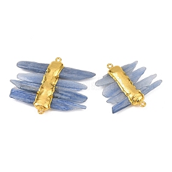Natural Kyanite Stick Beaded Connector Charms&nbsp;KK-H516-13G