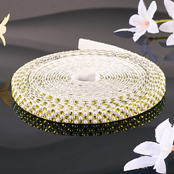 3 Yards Resin Self Adhesive Sewing Trim Hotfix Rhinestone Tape&nbsp;DIY-TA0013-15E