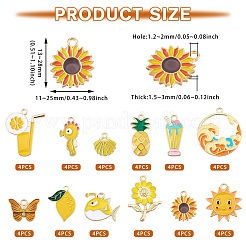 48Pcs 12 Styles Alloy Enamel Pendants&nbsp;ENAM-TA0002-95B
