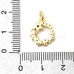 Brass Micro Pave Cubic Zirconia Charms&nbsp;KK-C139-12G