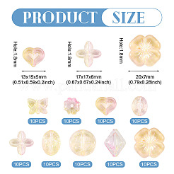90Pcs 9 Styles Two Tone Transparent Acrylic Beads&nbsp;MACR-TA0002-11