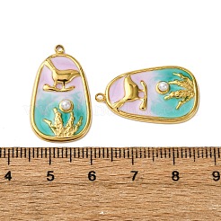 304 Stainless Steel Enamel Pendants&nbsp;X1-STAS-L299-22G-01