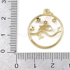 Brass Micro Pave Cubic Zirconia Pendants&nbsp;KK-Z123-12G