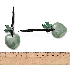 Heart Natural Green Aventurine Pendant Decorations&nbsp;G-K353-07F