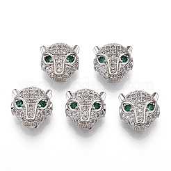 Brass Micro Pave Cubic Zirconia Beads&nbsp;ZIRC-S053-YS014G-4