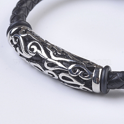 Men's Braided Leather Cord Bracelets&nbsp;BJEW-P194-02