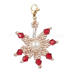 Glass Seed Beaded Pendants Decorations&nbsp;HJEW-MZ00026