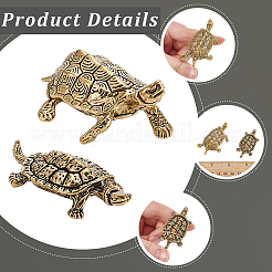 2Pcs 2 Styles Brass Turtle Display Decorations&nbsp;AJEW-SP0004-99