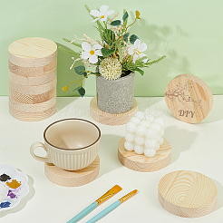 Flat Round Unfinished Wood Slice&nbsp;WOOD-WH0029-190A