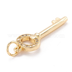 Brass Micro Pave Clear Cubic Zirconia Beads Pendants&nbsp;ZIRC-M114-11G