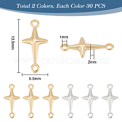 60Pcs 2 Colors Brass Connector Charms&nbsp;KK-PH0005-73