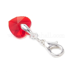 Heart Glass Pendant Decorations&nbsp;HJEW-JM04355