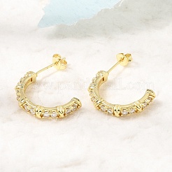Brass Micro Pave Cubic Zirconia Stud Earrings&nbsp;CU-CBABA66-09G