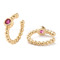 Brass Micro Pave Cubic Zirconia Cuff Earrings&nbsp;EJEW-H109-01D-G