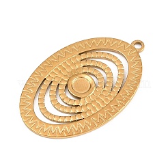 304 Stainless Steel Pendant Cabochon Settings&nbsp;STAS-L313-07G