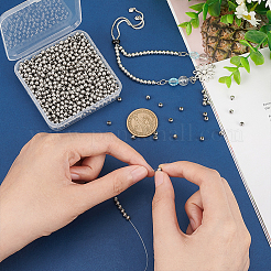 1000Pcs 304 Stainless Steel Hollow Round Seamed Beads&nbsp;STAS-UN0050-64
