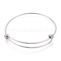 Tarnish Resistant Adjustable 201 Stainless Steel Expandable Bangle Making&nbsp;STAS-R069-04