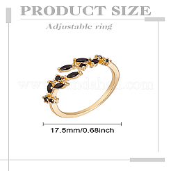 1Pc Brass Micro Pave Cubic Zirconia Cuff Rings for Women&nbsp;RJEW-LP0002-23B