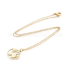 201 Stainless Steel Pendant Necklaces&nbsp;NJEW-T009-JN136-40-2