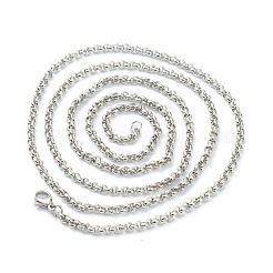 Non-Tarnish 304 Stainless Steel Rolo Chain Necklaces&nbsp;NJEW-I248-11B-P