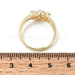 Brass Micro Pave Cubic Zirconia Cuff Open Rings&nbsp;CU-CBA5C10-03G