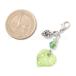 3Pcs Acrylic Leaf Pendant Decorations&nbsp;HJEW-JM04284