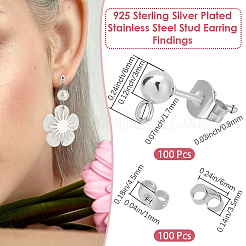 304 Stainless Steel Stud Earring Findings&nbsp;STAS-BBC0008-36B